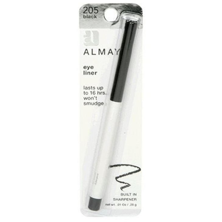 Almay Eyeliner Pencil, Black [205], 0.01 oz (Pack of 2)