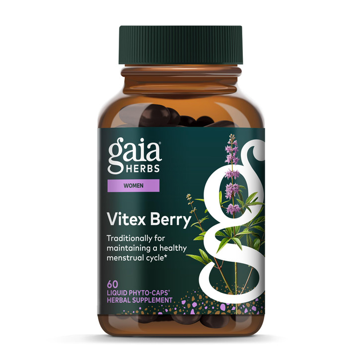 Gaia Herbs Vitex Berry - Vitex Traditionally Used to Support Hormone Balance for Women & a Healthy Menstrual Cycle* - 60 Vegan Liquid Phyto-Caps (30