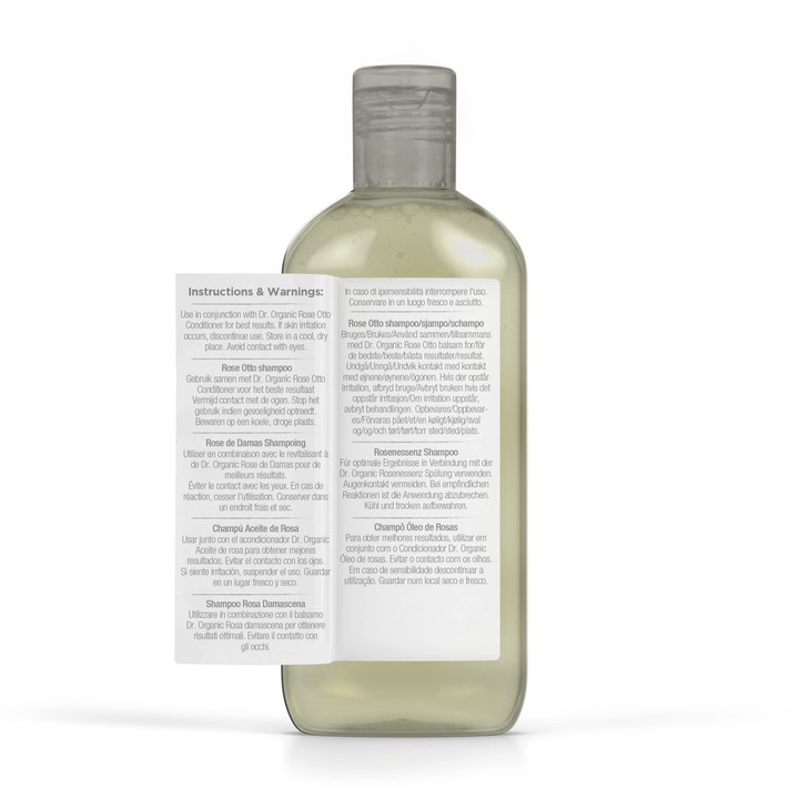 Dr Organic Rose Otto Shampoo, Restoring, Mens, Womens, Natural, Vegan, Cruelty-Free, Paraben & SLS-Free, Recyclable & Recycled Ocean Bound Plastic, C