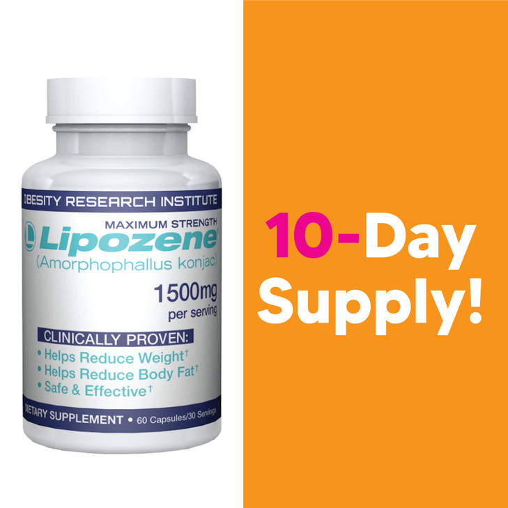 Lipozene Weight-Management Fiber Supplement, 60 Capsules | Non-Stimulant Glucomannan Formula for Healthy Lifestyle Support