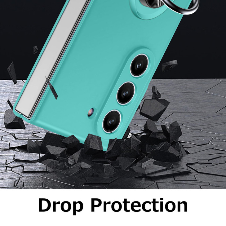 JUNAUTTB for Samsung Galaxy Z Fold6 Case with Ring,PC Hard Protective Cover,for Galaxy Z fold6 5g Case Stand Function,Camera Lens Protecto,Simple Dur