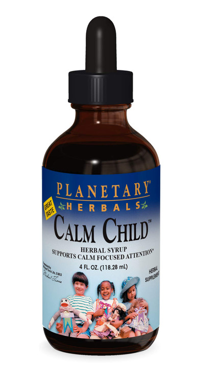 Planetary Herbals Calm Child Herbal Syrup - Includes Soothing Botanicals Chamomile, Lemon Balm, Catnip & More - 4oz