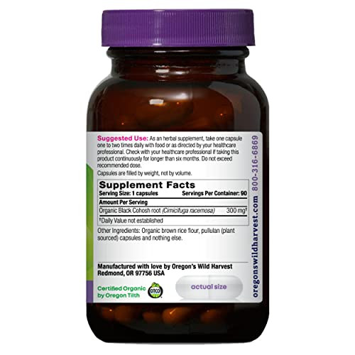 Oregon's Wild Harvest Black Cohosh Organic Herbal Supplement, 90 Count