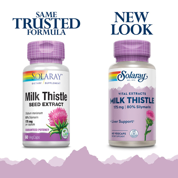 SOLARAY Milk Thistle Seed Extract 175mg Antioxidant Intended to Help Support a Normal, Healthy Liver Non-GMO & Vegan