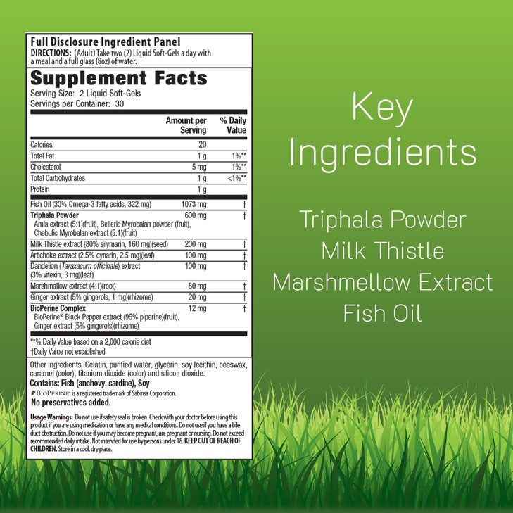 Irwin Naturals Daily Gentle Cleanse - Non-Laxative Formula with Triphala - 60 Liquid Softgels