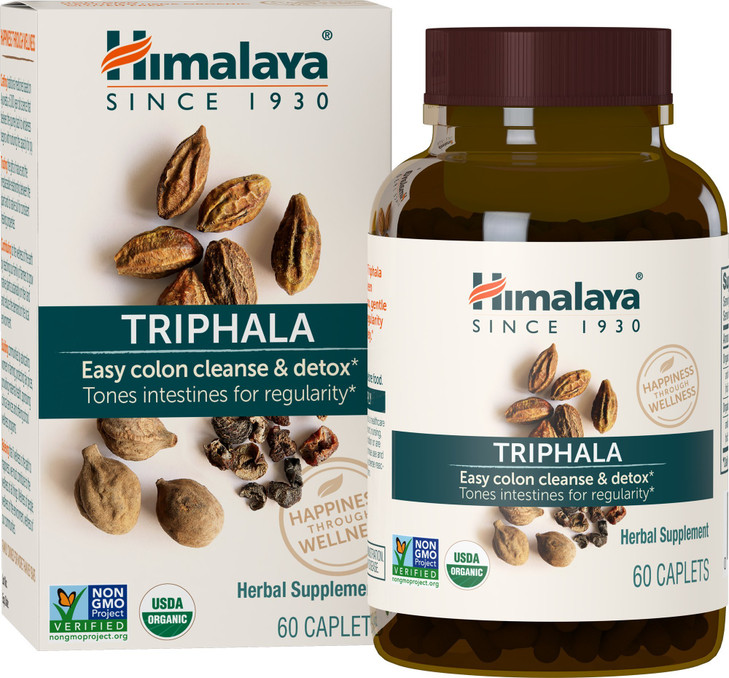 Himalaya Organic Triphala, 2 Month Supply, for Colon Cleanse, Detox & Occasional Constipation, USDA Certified Organic, Non-GMO, Gluten-Free, Extract