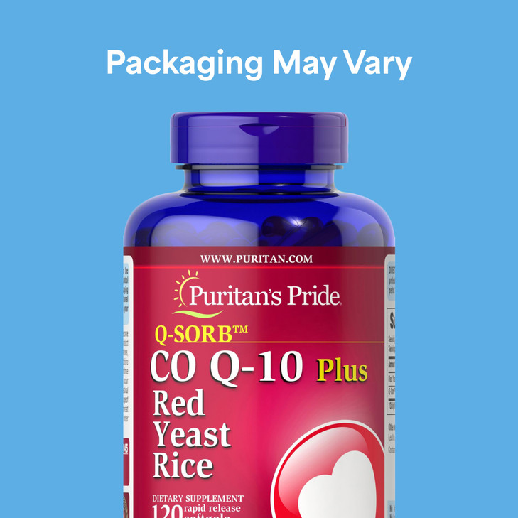 Puritan's Pride Q-Sorb Coenzyme CoQ10 Dietary Supplement for Heart Health, Oral Gum Health, and Healthy Aging Support, Plus Red Yeast Rice for Impro