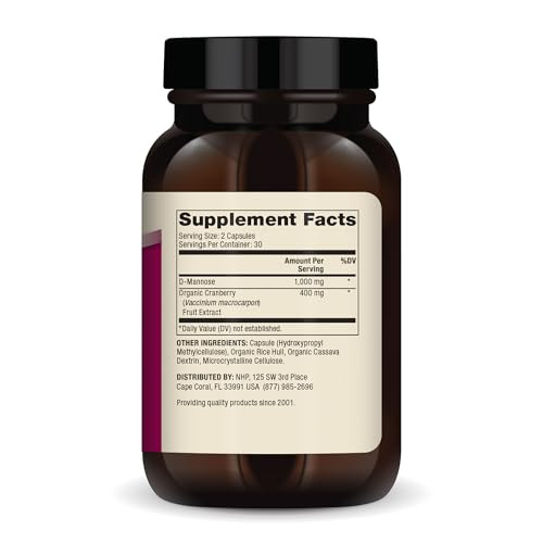 Dr. Mercola D-Mannose and Cranberry Extract, 30 Servings (60 Capsules), Dietary Supplement, Supports Urinary Tract Health, Non-GMO