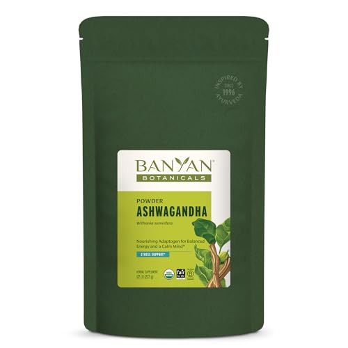 Banyan Botanicals Ashwagandha Powder  Organic Ashwagandha Root  Renowned Herbal Adaptogen for Natural Energy Support and Stress Support*  1/2lb 