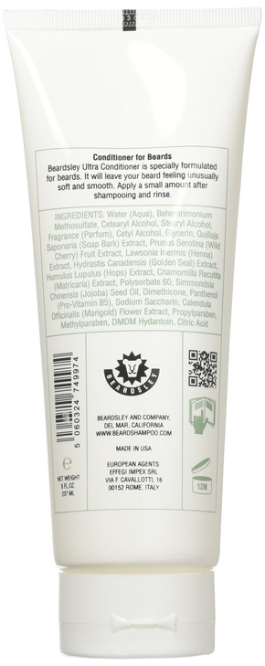 Ultra Conditioner/Softener for Beards by Beardsley and Company, Beard Care Products, 8 oz