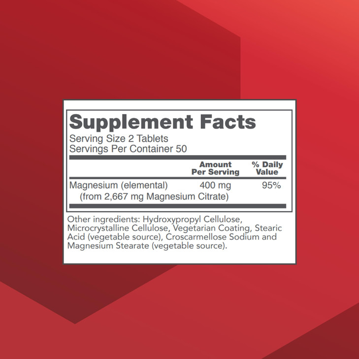 PROTOCOL FOR LIFE BALANCE Magnesium Citrate 400mg - Support Heart Health & Bone Formation - Bioavailable Dietary Supplement - Vegan, Kosher & Halal -