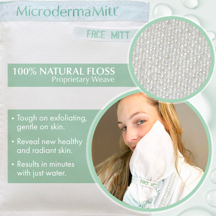 MicrodermaMitt Deep Exfoliating Mitt Scrub for Face, Lips & Neck - Dead Skin & Blackheads Remover - Gentle Facial Scrubber - Exfoliator Glove for Sho