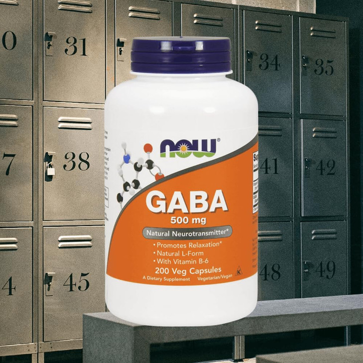 NOW Foods - GABA with Vitamin B6 500 mg. - 200 Vegetarian Capsules