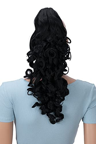 CAISHA 20" Hairpiece Ponytail Clip On Extension With Butterfly Claw Voluminous Wavy Brown H68