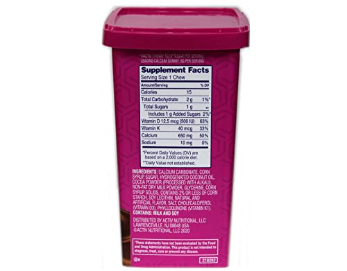 Viactiv Calcium +Vitamin D3 Supplement Soft Chews, Milk Chocolate, 100 Chews - Calcium Dietary Supplement for Bone Health