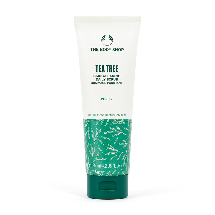 The Body Shop Tea Tree Skin Clearing Daily Face Scrub - Exfoliating and Purifying For Blemished Skin - Vegan - 4.2 Fl Oz