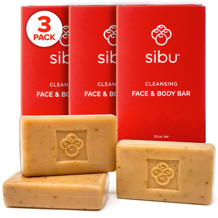 sibu Sea Buckthorn Soap, Cleansing Face & Body Bar with Citrus Scent (3-Pack)  Moisturizes Skin, Reduces Redness and Blemishes, and Calms Sensitive