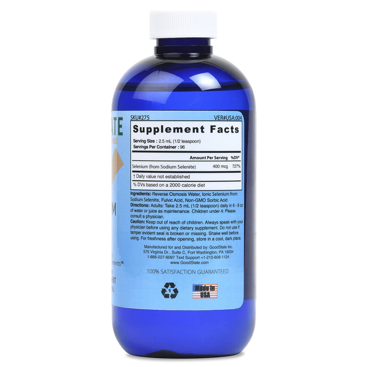 Good State | Liquid Ionic Selenium | Superior Cellular Absorption | Boosts Immune System | Helps Break Down and Reduce Toxic Metals | 96 Servings | 8