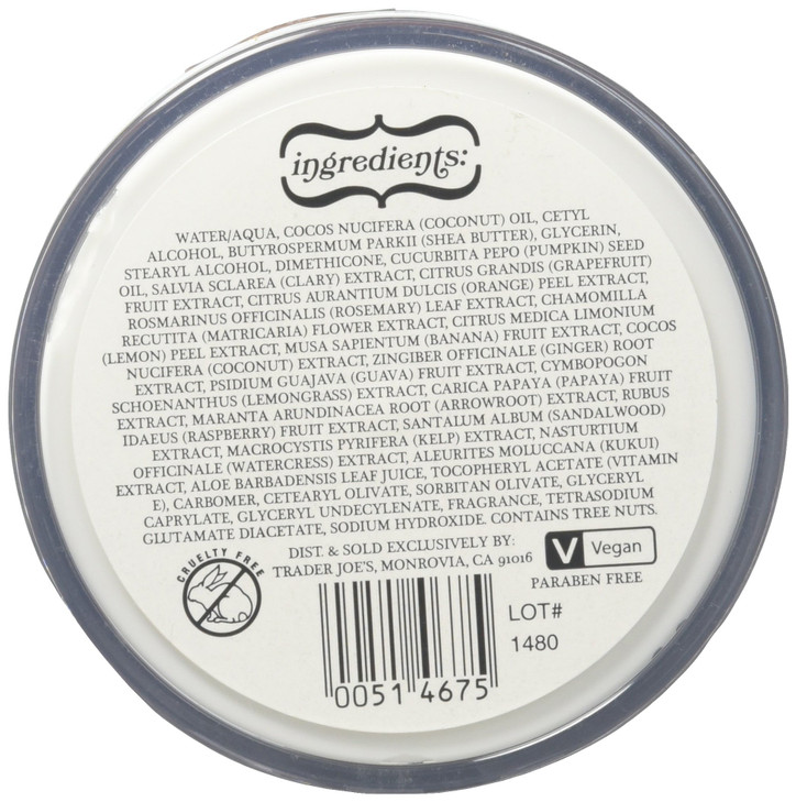 Trader Joes Pumpkin Body Butter - Luxurious Body Butter Made with Coconut Oil, Shea Butter & Pumpkin Seed Oil - 8oz., 227g.