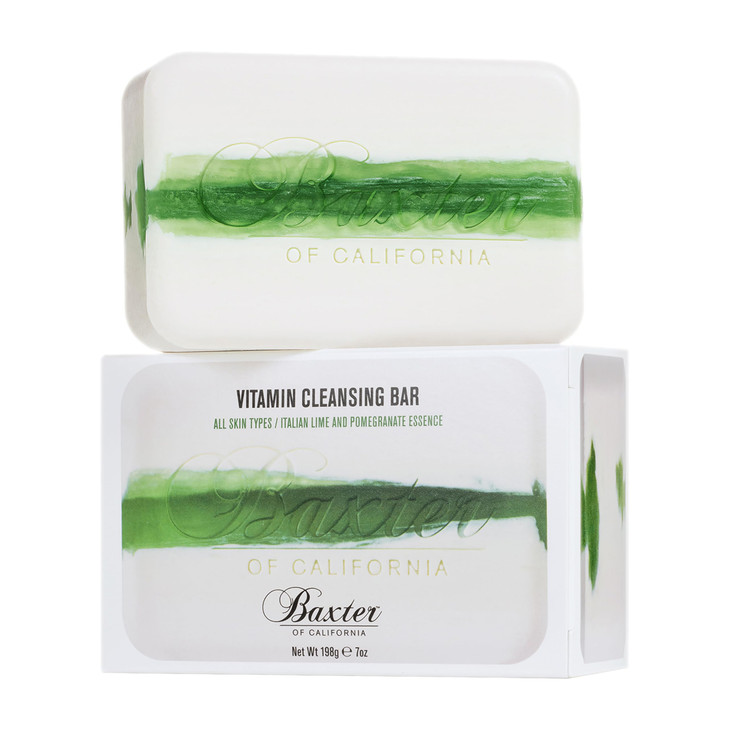 Baxter of California Vitamin Cleansing Bar for Men for All Skin Types - Italian Lime and Pomegranate Essence - 7 Oz