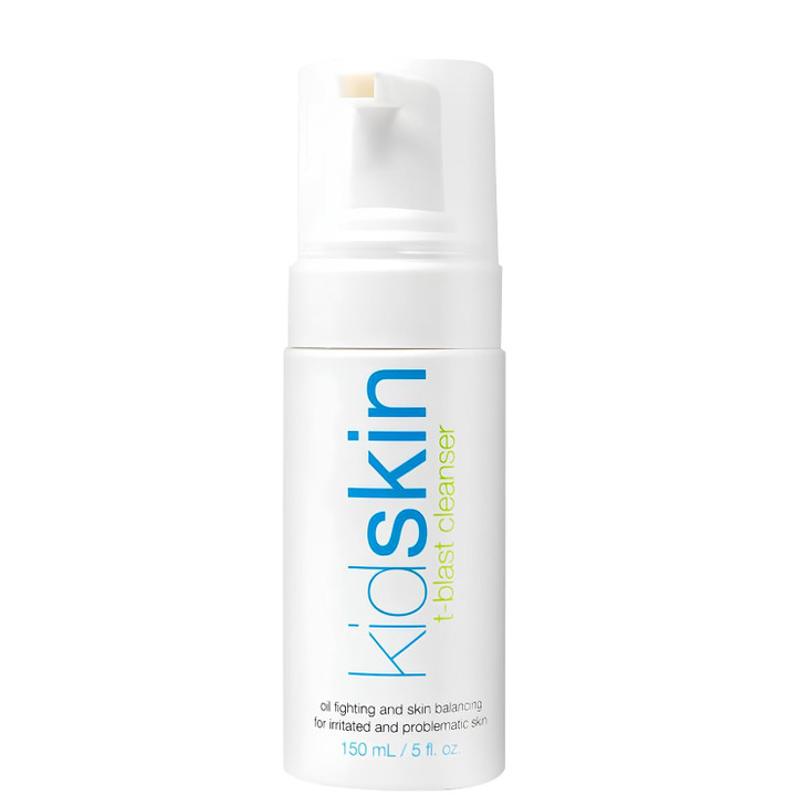 Kidskin T-Blast Facial Cleanser, Gentle Face Wash with Tea Tree Oil, Spot Skin Care for Kids and Teens, Non-Drying Natural Cleanser for Oily or Dry,