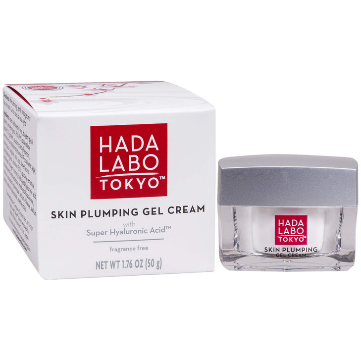 Hada Labo Tokyo Plumping Gel Cream, Facial Moisturizer, Clinically Proven to Provide 24-Hour Moisture in One Use, Super HyaluronicAcid, Ceramides, Co