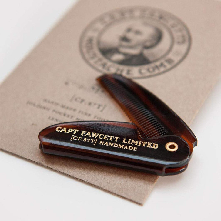 CAPTAIN FAWCETT Captain Fawcett Mustache Comb (87T), 400 g (Pack of 1), Plastic, Fine, Marrón for Men