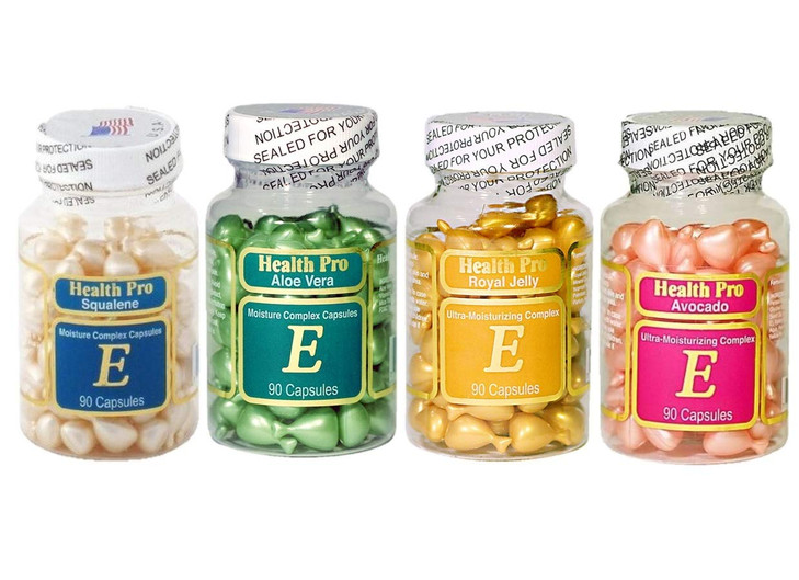Set of 4 Vitamin E Skin Oil-Avocado/Aloe Vera/Royal Jelly/squalene