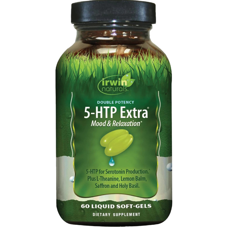 Irwin Naturals Double Potency 5-HTP Extra - Relaxation & Serotonin Support - 60 Liquid Soft-Gels