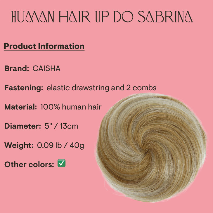 CAISHA 100% HUMAN HAIR Bun Updos Hair Piece Hepburn Scrunchie Dark Blonde Mix H311o