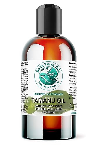 Bella Terra Oils - Organic Tamanu Oil 4 oz - A Treasure from Nature, Abundant in Calophyllic Acid & Delta-Tocotrienol (Vitamin E), Ultimate Skin Elix