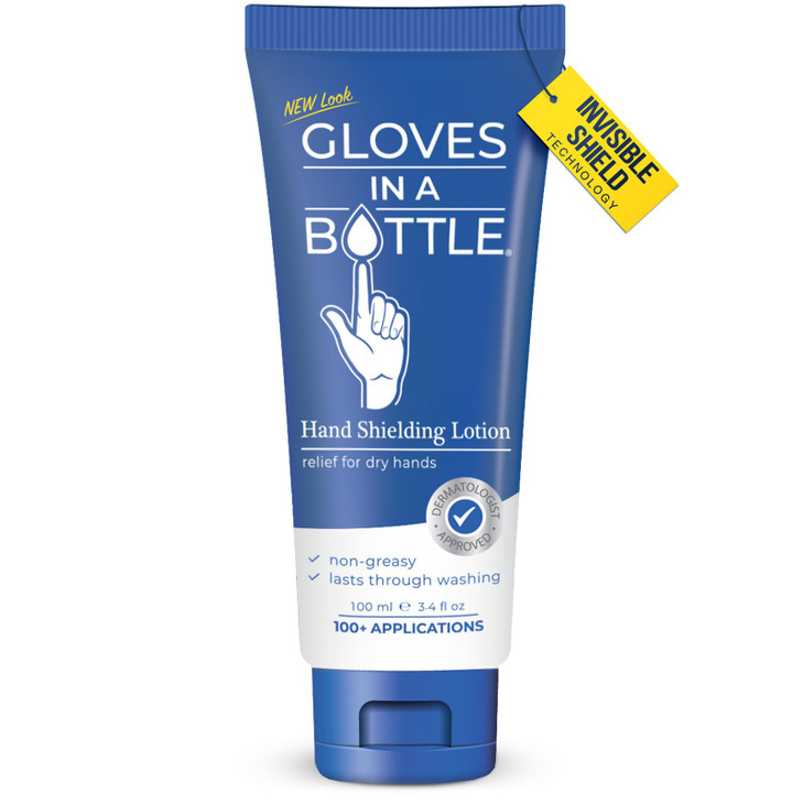 Gloves In A Bottle Psoriasis Eczema Relief Hand Lotion Travel Size - Shielding Lotion for Women, Men, 6 months old or older babies - Cracked Hands Re