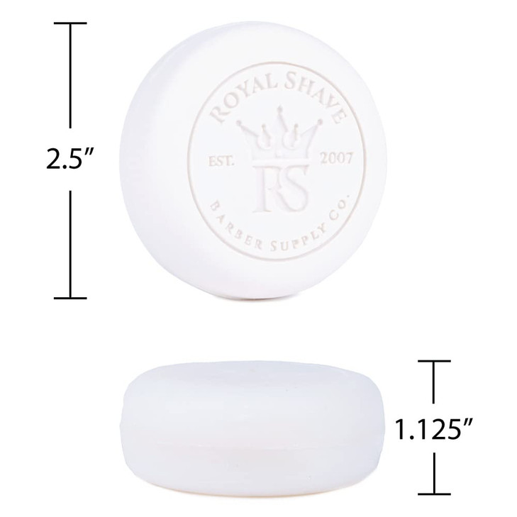 Royal Shave Premium Hard Shaving Soap Puck Refill, Lemon Sandalwood Scent- 3.5oz