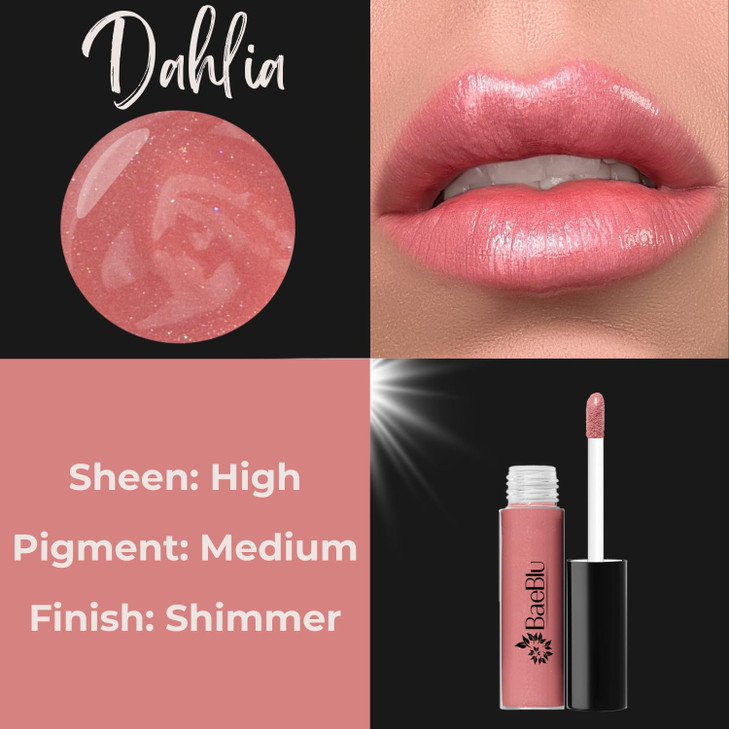 BaeBlu Organic Vegan Lip Gloss, 100% Natural Non-Toxic Moisturizing Ingredients, Dahlia