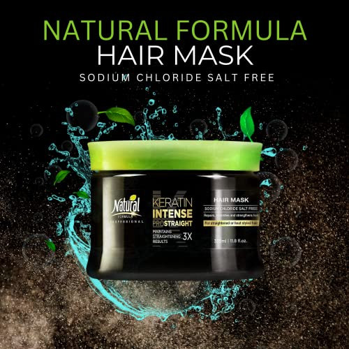 Natural Formula Keratin Hair Mask - Intense Repair, Hair Mask for Frizzy Hair - 350ml
