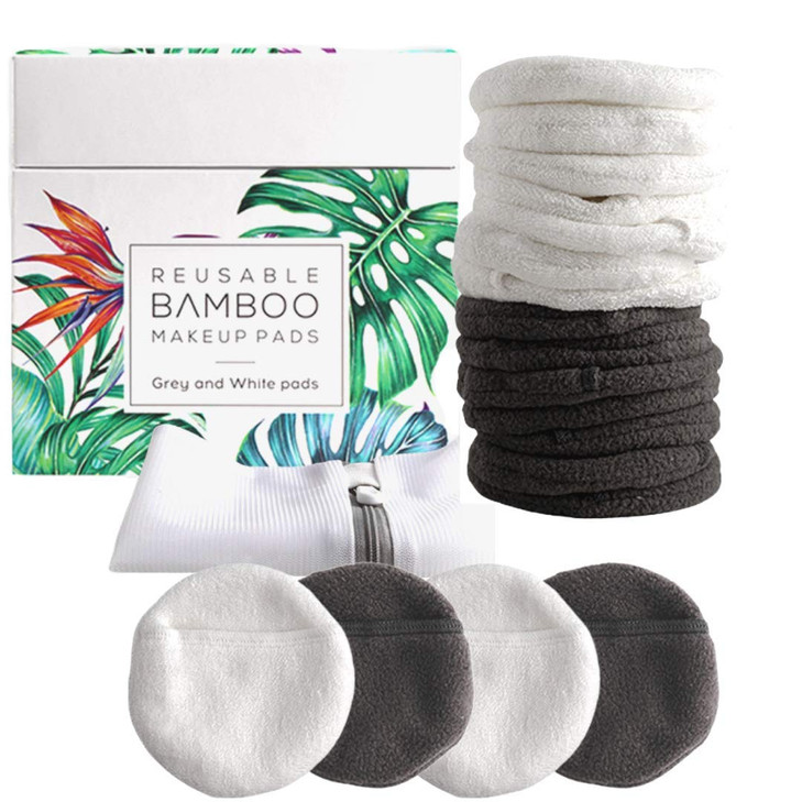 Luxury Bamboo Reusable Makeup Remover Pads, USA Brand (14 PK), Four Layer Face Pads w/Pocket - Reusable Bamboo Face Pads - Eco-Conscious Makeup Remov