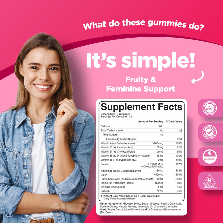 Phytoral Womens Multivitamin Gummy Vitamins for Adults - Natural Multivitamin for Women Gummies and Natural Immune System Booster - Womens Gummies Ad