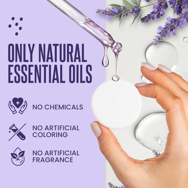 Cleverfy Lavender Shower Steamers Aromatherapy for Women and Men - Self-Care Shower Bombs for Stress Relief and Relaxation - 18 Tablets