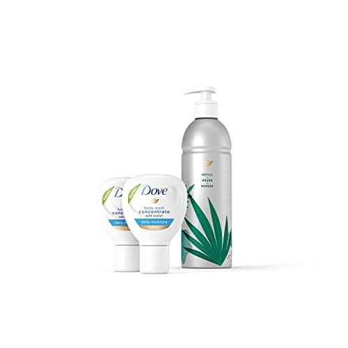 Dove Body Wash Concentrate Refills (x2) & Recyclable Aluminum for Instantly Soft Skin Reusable Bottle Starter Kit for Lasting Skincare Nourishment 4