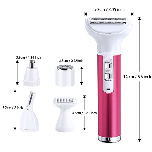 Electric Razor for Women Removal for Body Nose Hair Trimmer Face Shavers Eyebrow Legs Armpit Bikini Area Pubic Underarms Painless Rechargeable Portab