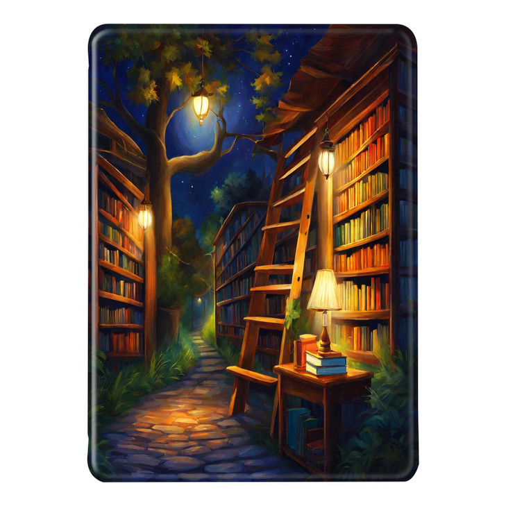 Case for Kindle Paperwhite 11th Generation 2021 6.8" Flip Silicone Cover Bookshelf Galaxy Eiffel Tower Pattern Kindle Paperwhite Signature Edition Pr