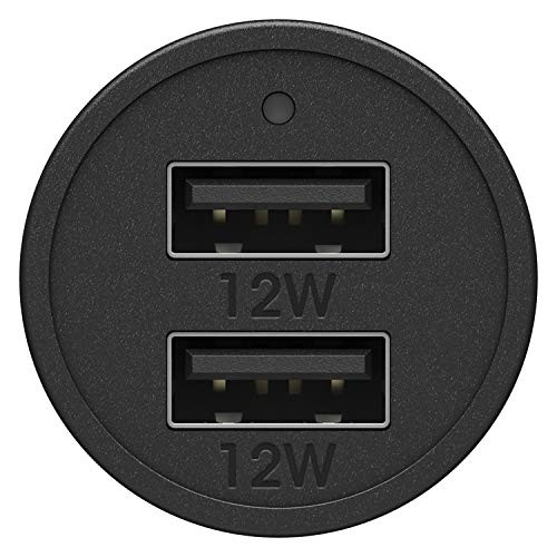 OtterBox USB-A Dual Port Car Charger, 24W Combined - Black