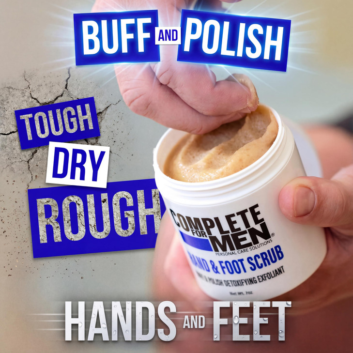 COMPLETE FOR MEN - Hand and Foot Scrub: Exfoliating Feet, Hand Exfoliant, Sugar Scrub for Dry Skin, Moisturizing Rough Skin Remover, Ideal for Hands