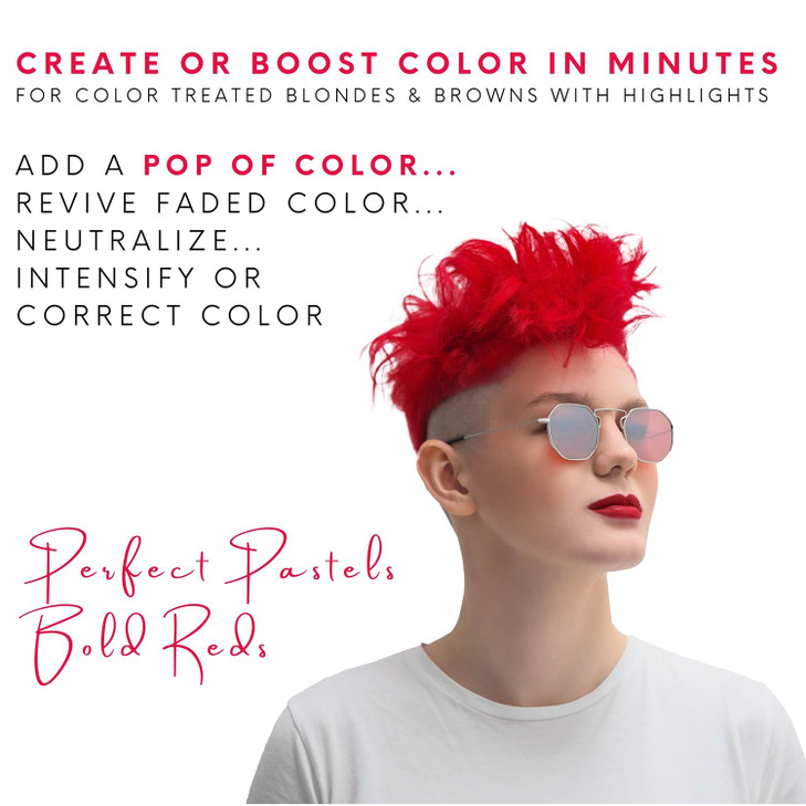 Watercolors Base Drops, Temporary Hair Dye Color Booster, Cruelty-Free, 4 oz - RED