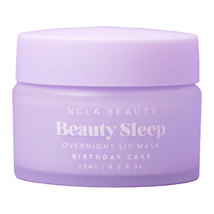 NCLA Beauty Sleep Overnight Lip Mask - Lip Mask for Women - Nourishes and Hydrates with Castor Seed Oil and Shea Butter - Birthday Cake - 0.5 oz