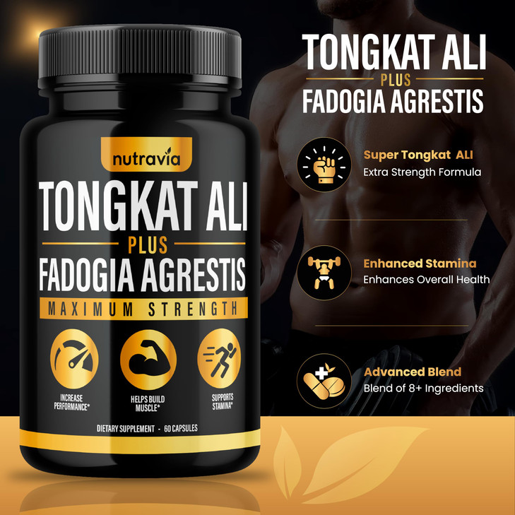 (2 Pack) Tongkat Ali Fadogia Agrestis for Men Supplement, Male Nitric Oxide Booster Longjack Tongkat Ali Extract Powder Vitamins Test Pump Flow Perfo