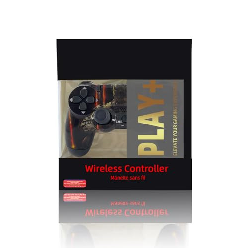 Play+ Wireless Controller Compatible with PS4/Slim/Pro Beautiful Gamepad with Double Vibration/6-Axis Motion Sensor/Audio Function. (RD-R.)