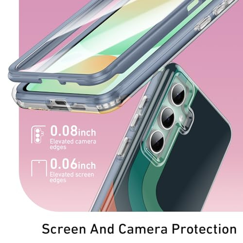Esdot for Samsung Galaxy S24 FE Case with Built-in Screen Protector - Durable Hard PC Front Frame + Soft TPU Back Cover, Trendy Cute Designs for Wome