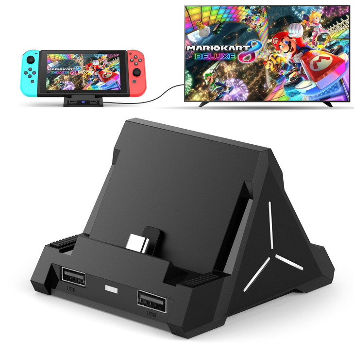 ID CHINSION Dock for Nintendo Switch & Switch OLED, Portable Replacement TV Docking Station with 4K HDMI, Type-C and USB Port for Official Nintendo S