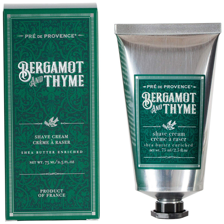 Pre de Provence Bergamot & Thyme Men's Fragrance Collection, Shave Cream, 75 ML